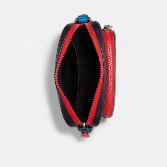 Mini Edge Double Pouch Crossbody In Colorblock Signature Canvas With Coach Patch - Picture 7 of 8